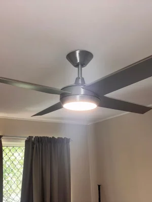 Ceiling fan with integrated light installed by EWJ Electrical, Brisbane