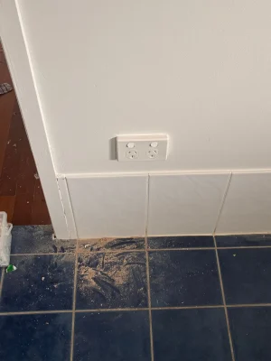 Newly installed double power point by EWJ Electrical, Brisbane